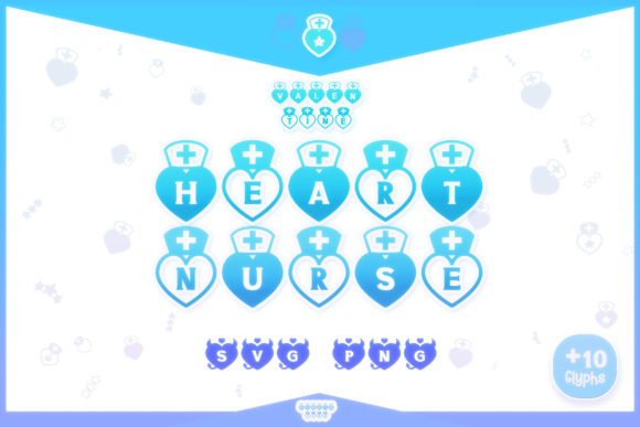 Heart Nurse Valentine Loves SVG PNG Font