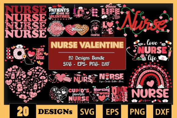 Nurse Valentine Bundle SVG 20 Designs